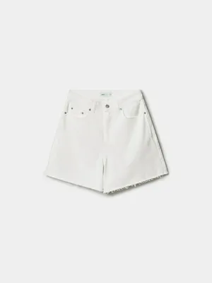 Джинсовые шорты Sela с необработанным краем, белый, арт. 50470