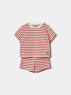Комплект SELA для малышей: футболка и шорты в полоску, разноцветный, арт. 50488