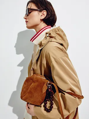 Сумка SELA из натуральной замши, коричневый, арт. 50489