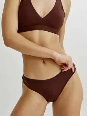 Трусы-слипы SELA со средней посадкой, коричневый, арт. 50491