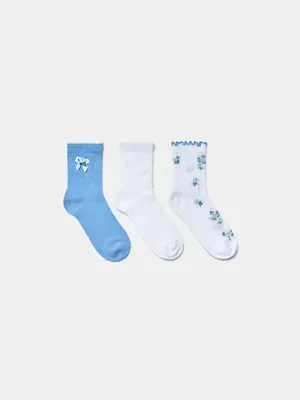 Набор из 3 пар носков SELA для девочек, разноцветный, арт. 50493