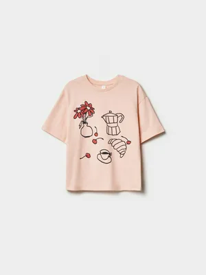 Футболка для девочек Sela, розовый, арт. 50498