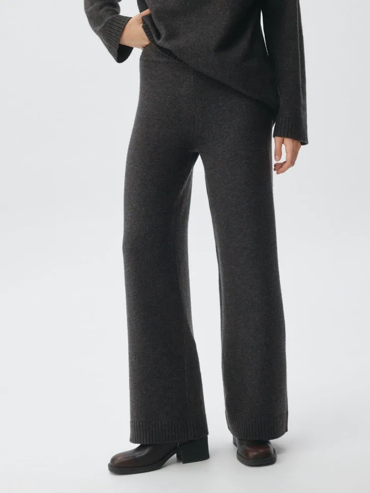 Вязаные брюки с ангорой и шерстью, серый, арт. 5050