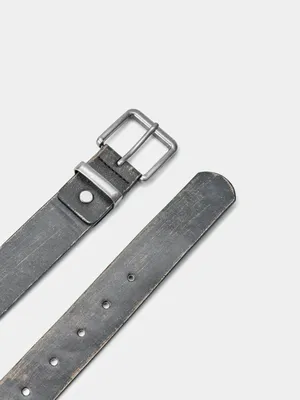 Ремень SELA Young из экокожи с потертостями, серый, арт. 50519