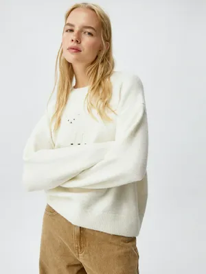 Вязаный джемпер с жаккардовой вышивкой, арт. 5053