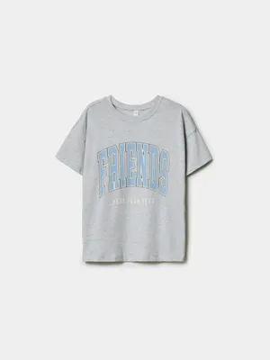 Футболка Sela с принтом для девочек, серый, арт. 50564