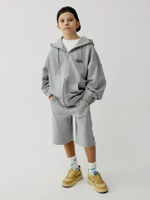 Трикотажные удлиненные шорты SELA для мальчиков, серый, арт. 50565