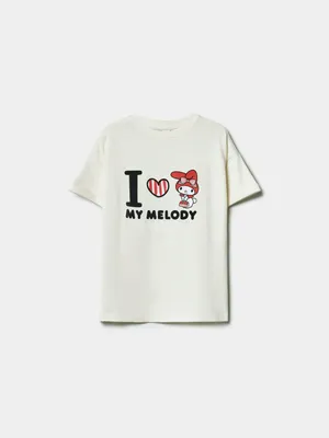 Футболка Sela с принтом Hello Kitty для девочек, белый, арт. 50566