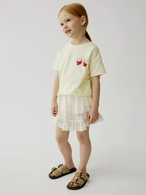 Юбка-шорты Sela кружевные для девочек, белый, арт. 50567