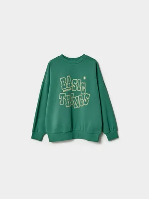 Свитшот оверсайз SELA с принтом, зеленый, арт. 50582