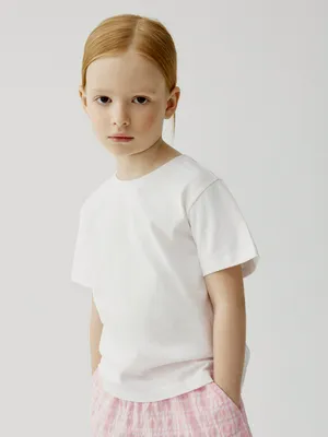 Футболка Sela детская базовая, белый, арт. 50587