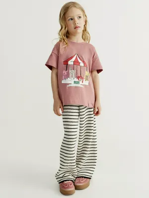 Широкие брюки SELA для девочек в полоску, разноцветный, арт. 50598