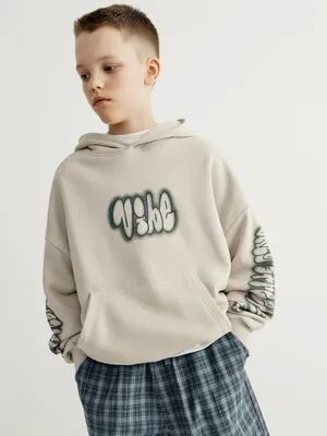 Худи Sela оверсайз с принтом, бежевый, арт. 50653