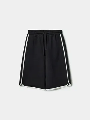 Шорты Sela трикотажные удлиненные для девочек, черный, арт. 50661