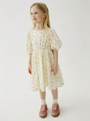 Платье SELA для девочек с цветочным принтом, разноцветный, арт. 50669