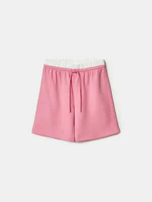 Шорты SELA для девочек с двойным поясом, розовый, арт. 50672
