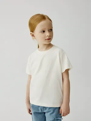 Базовая футболка SELA для девочек, бежевый, арт. 50674