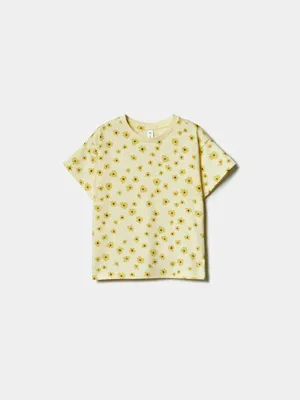 Футболка Sela с цветочным принтом для девочек, желтый, арт. 50676