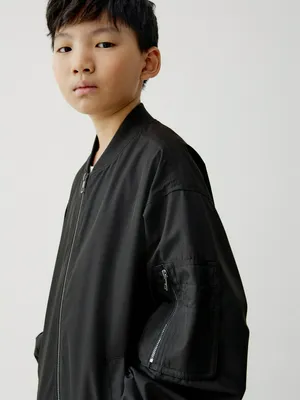 Бомбер SELA Оверсайз для Мальчиков, черный, арт. 50714