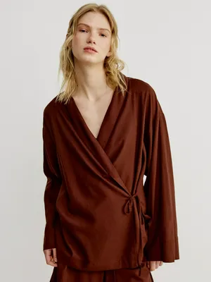 Рубашка-кимоно SELA, коричневый, арт. 50715