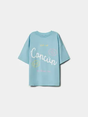 Футболка SELA для девочек, голубой, арт. 50718