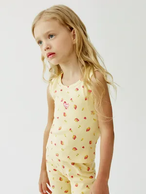 Топ SELA с вышивкой для девочек, желтый, арт. 50720