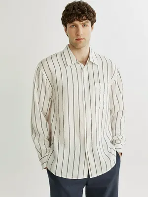 Рубашка Sela в полоску, бежевый, арт. 50725