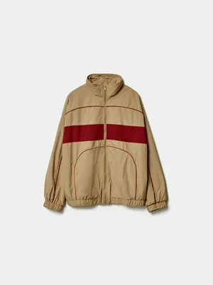 Ветровка SELA рипстоп бежевая с красными вставками, бежевый, арт. 50743