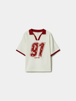 Футболка-поло оверсайз Sela для девочек, разноцветный, арт. 50745