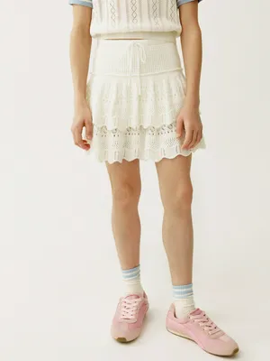 Вязаная юбка SELA для девочек, белый, арт. 50750