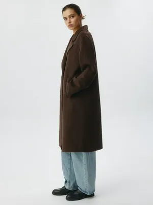 Двубортное пальто из драпа с шерстью, арт. 5076