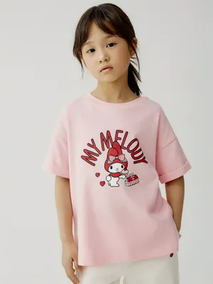 Футболка Sela с принтом Hello Kitty для девочек, розовый, арт. 50762