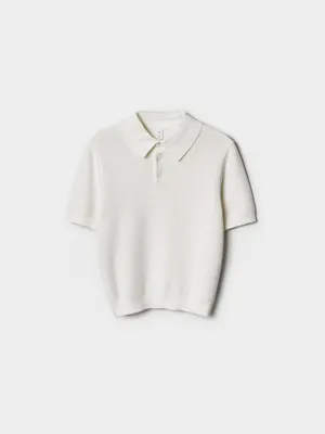 Вязаное поло SELA для мальчиков, белый, арт. 50766