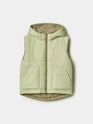 Жилет двусторонний с капюшоном SELA для мальчиков, разноцветный, арт. 50788