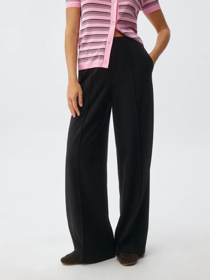 Костюмные брюки на резинке, черный, арт. 5080