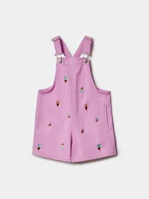 Комбинезон SELA с вышивкой для девочек, фиолетовый, арт. 50800