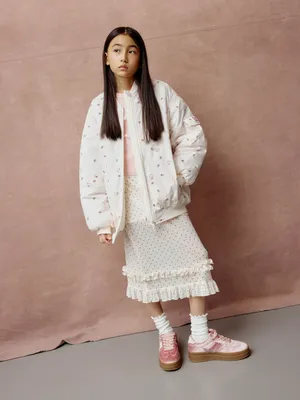 Юбка SELA миди в горошек, бежевый, арт. 50816