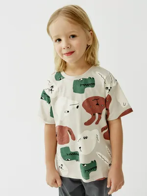 Футболка SELA с принтом для мальчиков, разноцветный, арт. 50819