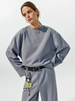 Свитшот SELA Young оверсайз, голубой, арт. 50820