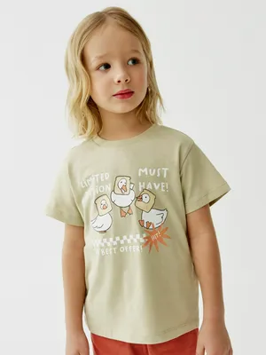 Футболка Sela оверсайз с принтом, хаки, арт. 50830