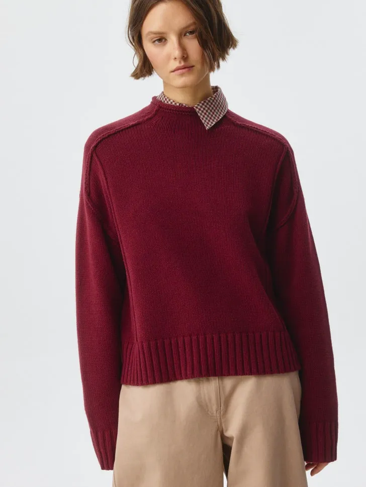 Вязаный джемпер, бордовый, арт. 5084