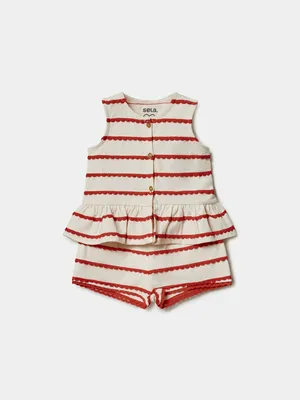 Комплект Sela из топа и шорт для малышей, разноцветный, арт. 50848