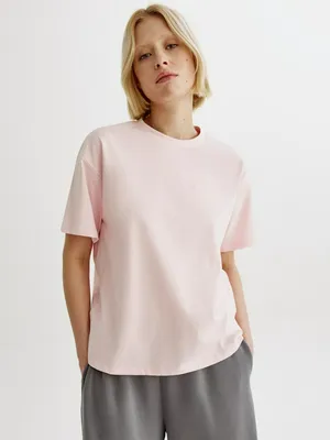 Футболка SELA Кейт оверсайз, розовый, арт. 50854