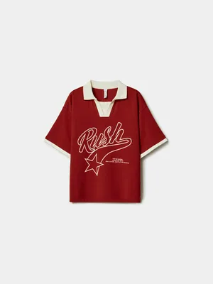 Футболка оверсайз Sela для девочек, бордовый, арт. 50857