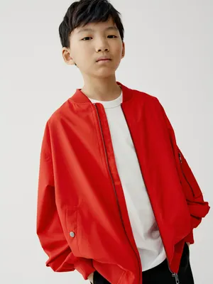 Бомбер Sela оверсайз для мальчиков, красный, арт. 50859