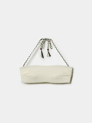 Купальный топ-бандо SELA с жаккардовым узором, бежевый, арт. 50873