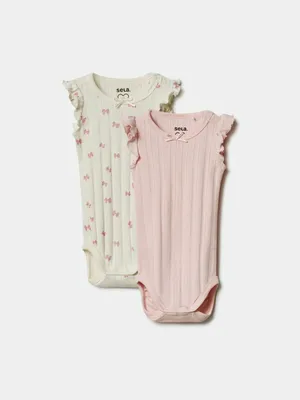 Трикотажное боди SELA для малышей, разноцветный, арт. 50883