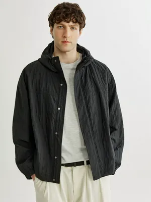 Ветровка SELA из фактурной ткани, черный, арт. 50887