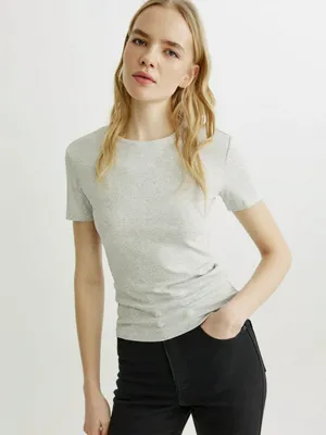 Футболка SELA Базовая приталенная, серый, арт. 50890