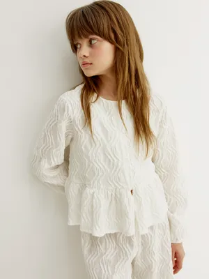 Блузка SELA для девочек, белый, арт. 50904